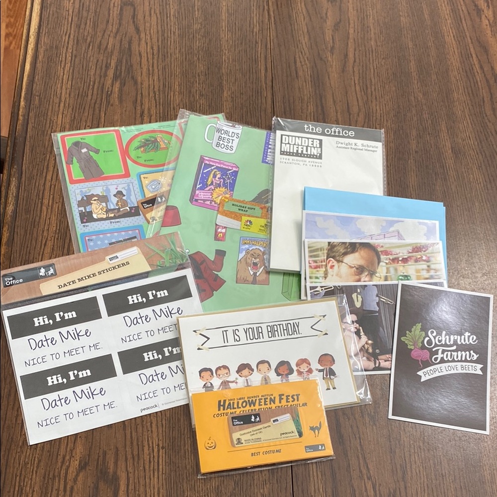 The Office Themed bundle! Cards, gift wrap, note paper and more!